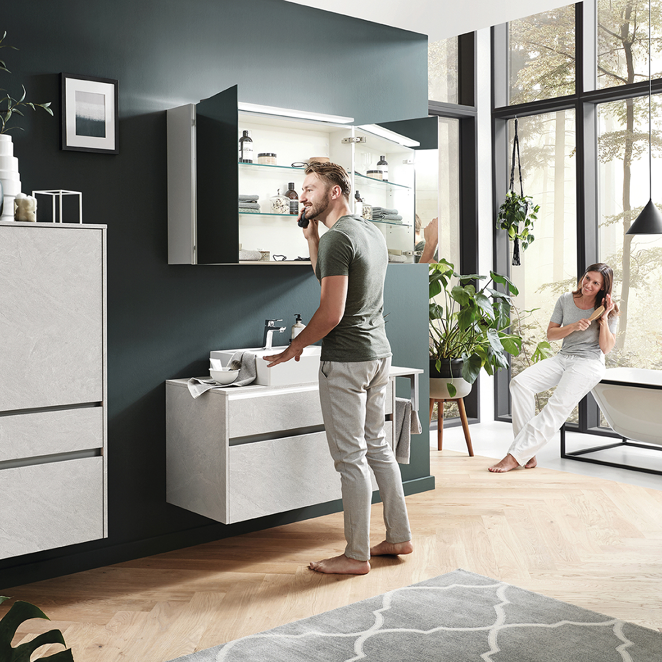 Baño moderno con vistas