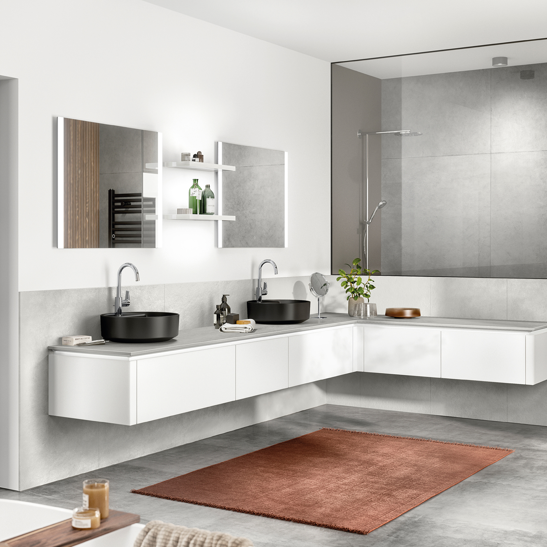 Baño minimalista en Sabadell
